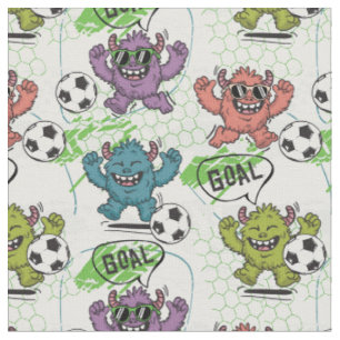 Tecido Padrão de Futebol de Monstros Engraçados para Cria