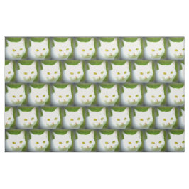 Tecido padrão de gato branco