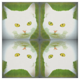 Tecido padrão de gato branco