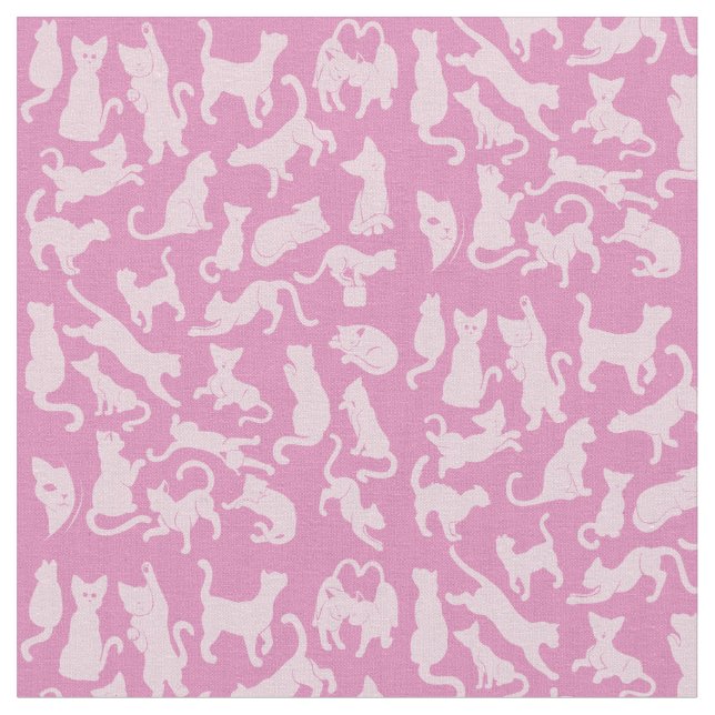 Tecido Padrão de Gato Rosa (Detalhe)