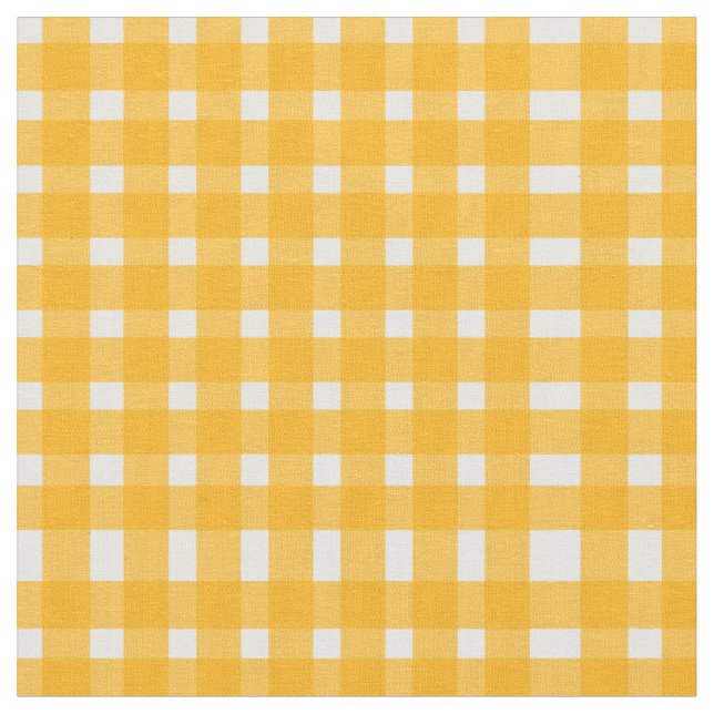 Tecido Padrão de Gingham Branco Amarelo (Detalhe)