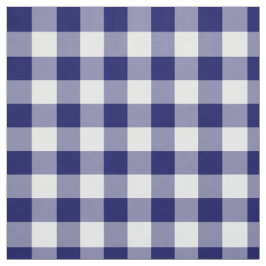 Tecido Padrão de Gingham Branco e Marinho Clássico