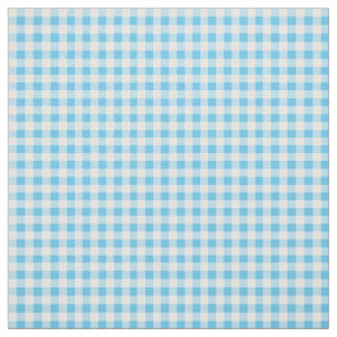 Tecido Padrão de Gingham de Verificação Branca Azul e 