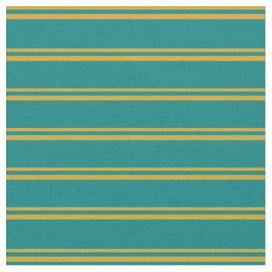 Tecido Padrão de Goldenrod e Stripes Teais