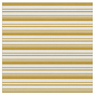 Tecido Padrão de Goldenrod Escuro e Stripes de Creme de C