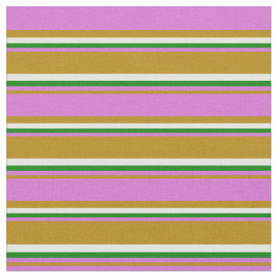 Tecido Padrão de Goldenrod, Orquídea, Verde e Branco