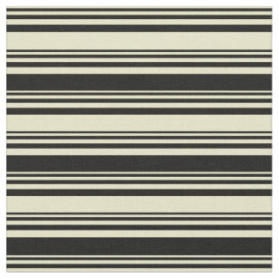 Tecido Padrão de Goldenrod Pálido e Linhas Pretas/Stripes