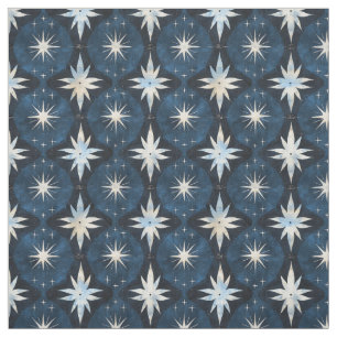 Tecido Padrão de Googie do Starburst Azul