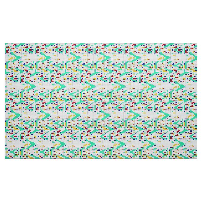 Tecido Padrão de Grade de Bloco de Cor Geométrica Moderna (Fat Quarter)