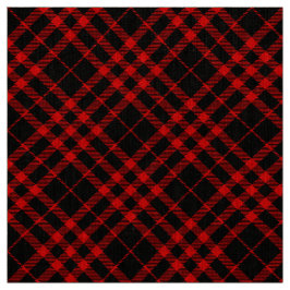 Tecido Padrão de Grunge Preto e Vermelho da Xadrez Vintag