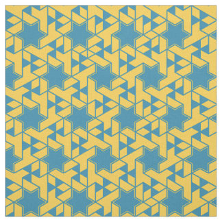 Tecido Padrão de Hexágono de Estrela Isométrica - Amarelo