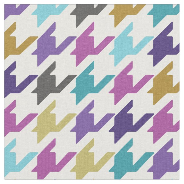 Tecido Padrão de houndstooth colorido da moda de tendênci (Detalhe)