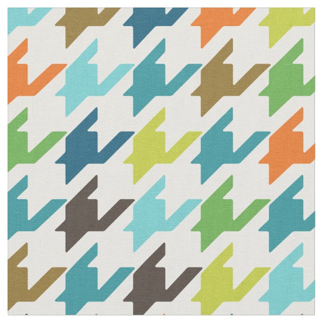 Tecido Padrão de houndstooth colorido da moda de tendênci (Detalhe)