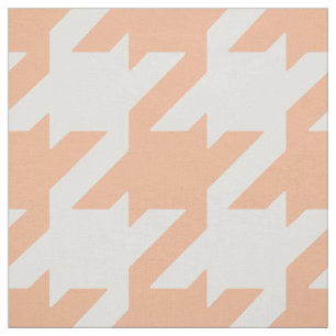 Tecido Padrão de houndstooth cor de laranja preto chic