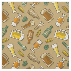 Tecido Padrão de Ícones da Cerveja