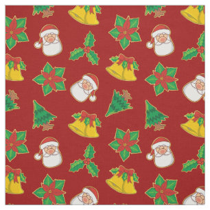 Tecido Padrão de Ícones de Natal