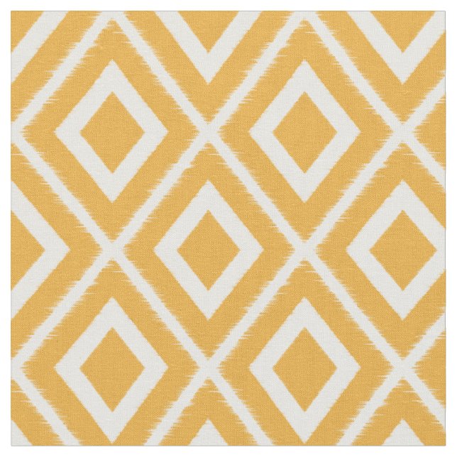 Tecido Padrão de Ikat Amarelo e Branco da Mostarda Modern (Detalhe)