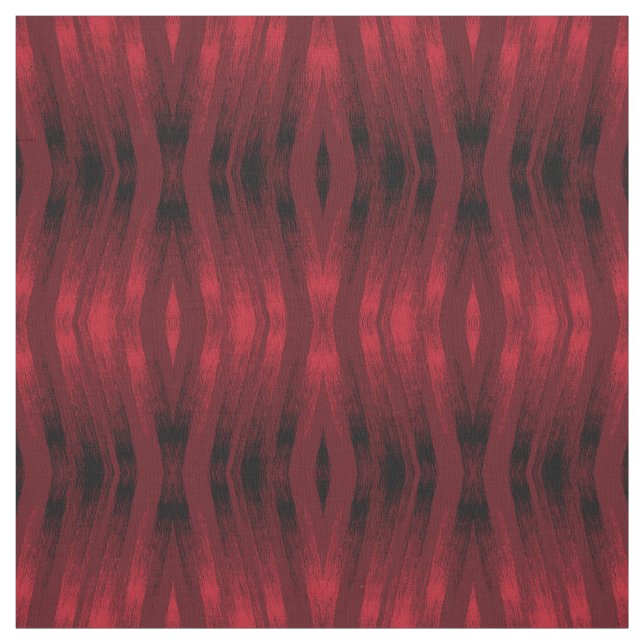 Tecido Padrão de ikat de zigzag vermelho e preto. (Modelo)