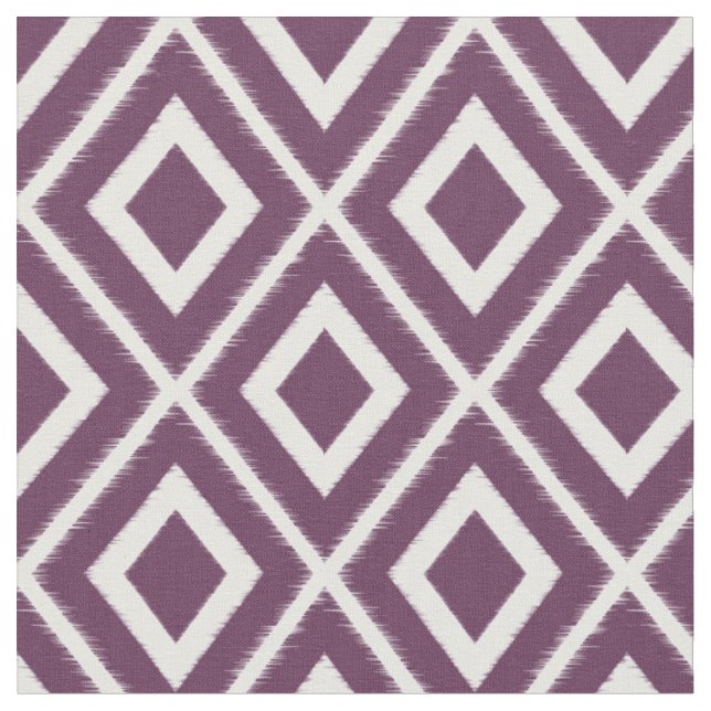 Tecido Padrão De Ikat Roxo Moderno De EggPlant (Detalhe)