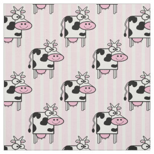 Tecido Padrão de impressão de animais de vaca sorridentes