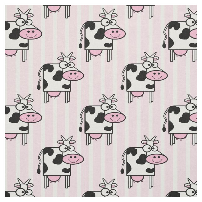 Tecido Padrão de impressão de animais de vaca sorridentes (Modelo)