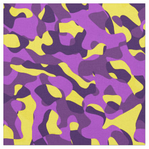 Tecido Padrão de Impressão de Camuflagem Roxo e Amarelo