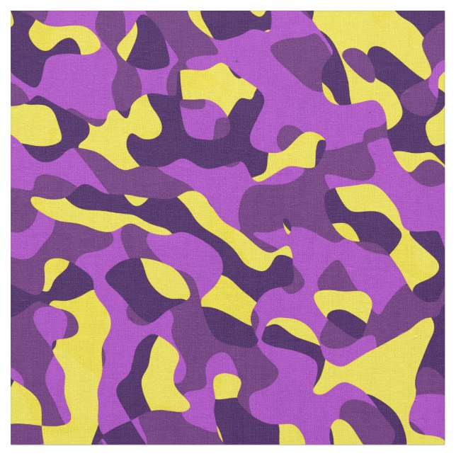 Tecido Padrão de Impressão de Camuflagem Roxo e Amarelo (Detalhe)