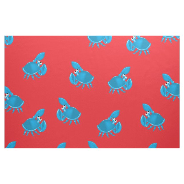 Tecido Padrão de Impressão de Caranguejo (Fat Quarter)