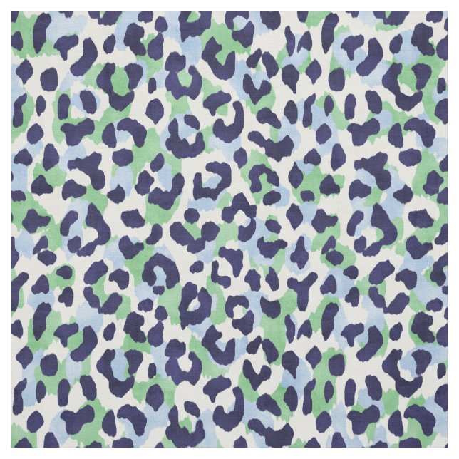 Tecido Padrão de impressão de chic azul verde-esverdeado (Modelo)
