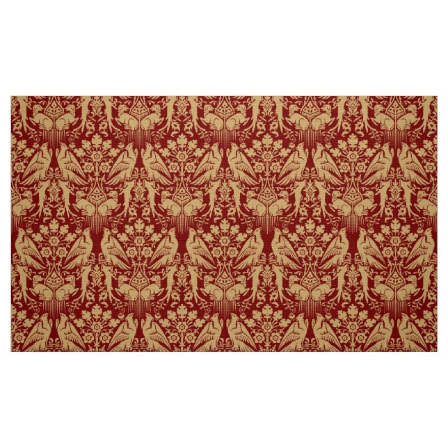 Tecido Padrão de Impressão de Falcões e Cães Medievais (Fat Quarter)