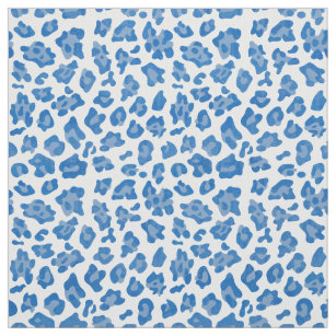 Tecido Padrão De Impressão De Leopardo Azul E Branco