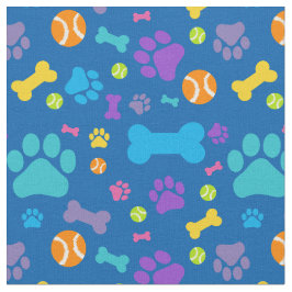 Tecido Padrão de impressão de pata azul