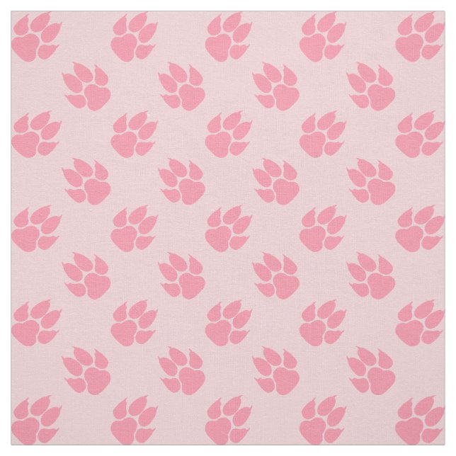 Tecido Padrão de Impressões de Pata de Cachorro Rosa (Modelo)