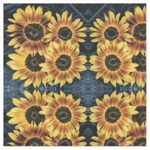 Tecido Padrão de Jeans Azuis Denim - Rústico Amarelo de