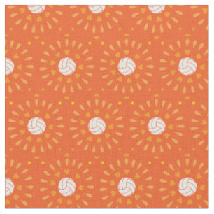 Tecido Padrão de Kaleidoscope Volleybolas laranja