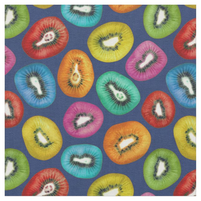 Tecido Padrão de Kiwi Multicolor (Detalhe)