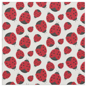 Tecido Padrão de Ladybug vermelho
