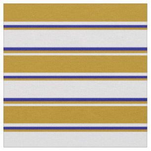 Tecido Padrão de lavanda, dourado escuro e linhas azuis
