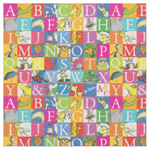Tecido Padrão de Letras Maiúsculas Coloridas do ABC do Dr