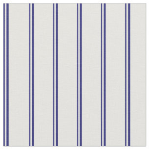 Tecido Padrão de linha azul e branco da meia-noite