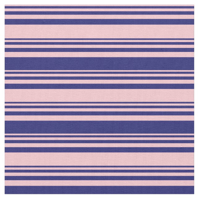 Tecido Padrão de linha azul rosa e meia-noite (Detalhe)