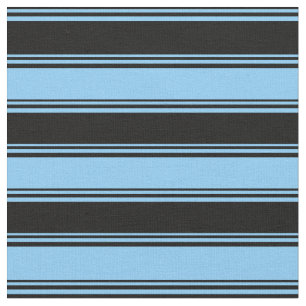 Tecido Padrão de linha/riscado azul do céu preto e claro