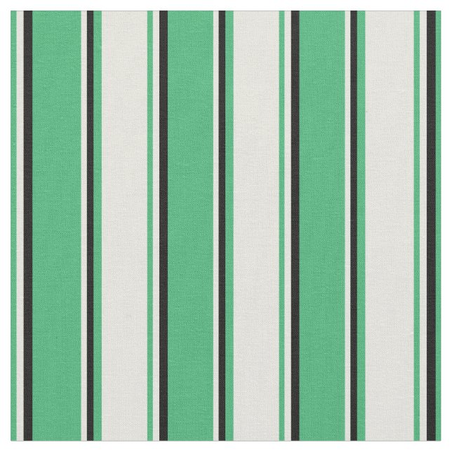 Tecido Padrão de linha verde-mar, bege e preto (Detalhe)