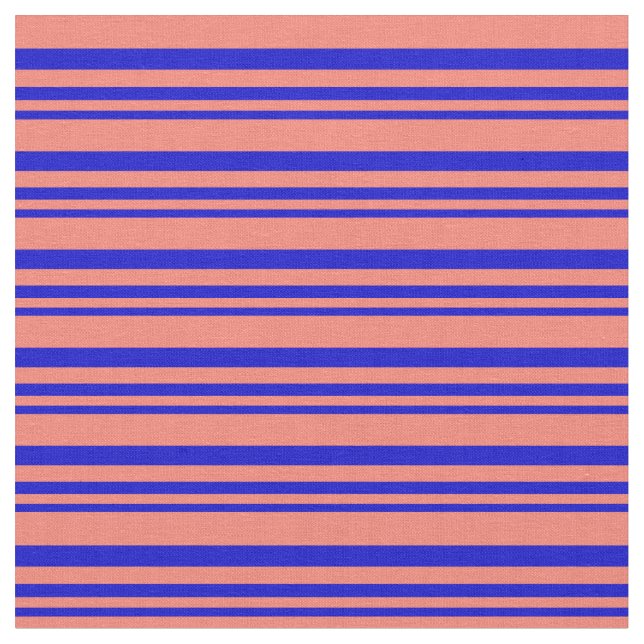 Tecido Padrão de Linhas Azul e Salmão (Detalhe)