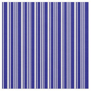 Tecido Padrão de linhas bege e azul