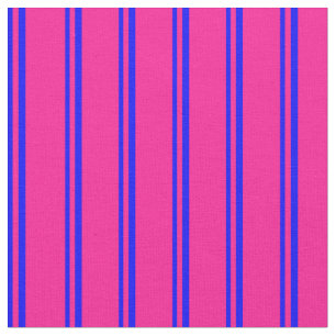 Tecido Padrão de Linhas Coloridas Azul e Rosa Profundo