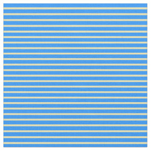 Tecido Padrão de Linhas Coloridas Azul e Tan