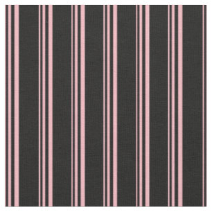Tecido Padrão de Linhas Coloridas de rosa claro e Preto
