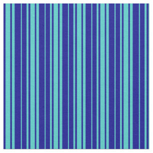 Tecido Padrão de Linhas Coloridas Turquesa e Azul Escuro