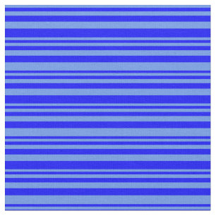 Tecido Padrão de Linhas Coradas Azul e Azul